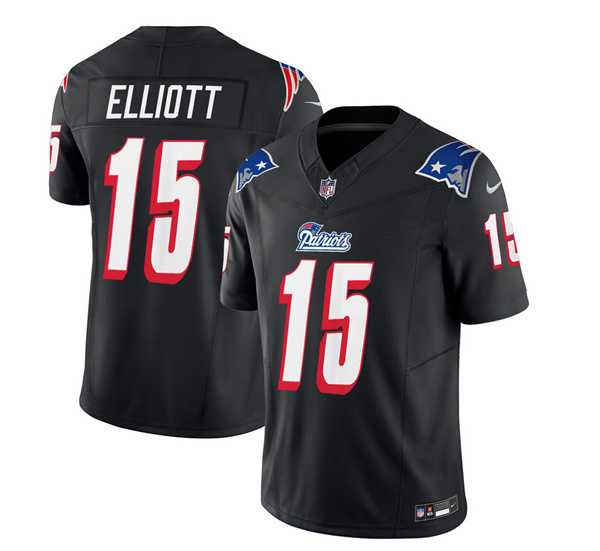 Men & Women & Youth New England Patriots #15 Ezekiel Elliott Black 2023 F.U.S.E. Vapor Limited Jersey